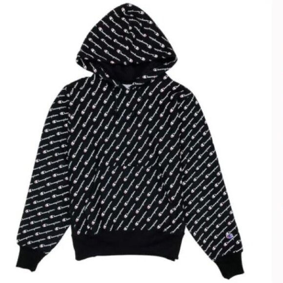 Champion All Over Print Reverse Weave VTG Hoodie Men's Size Medium - Picture 1 of 12